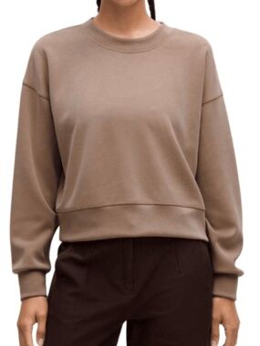 Lululemon Softstreme Perfectly Oversized Cropped Crew - Taupetastic - Size 12